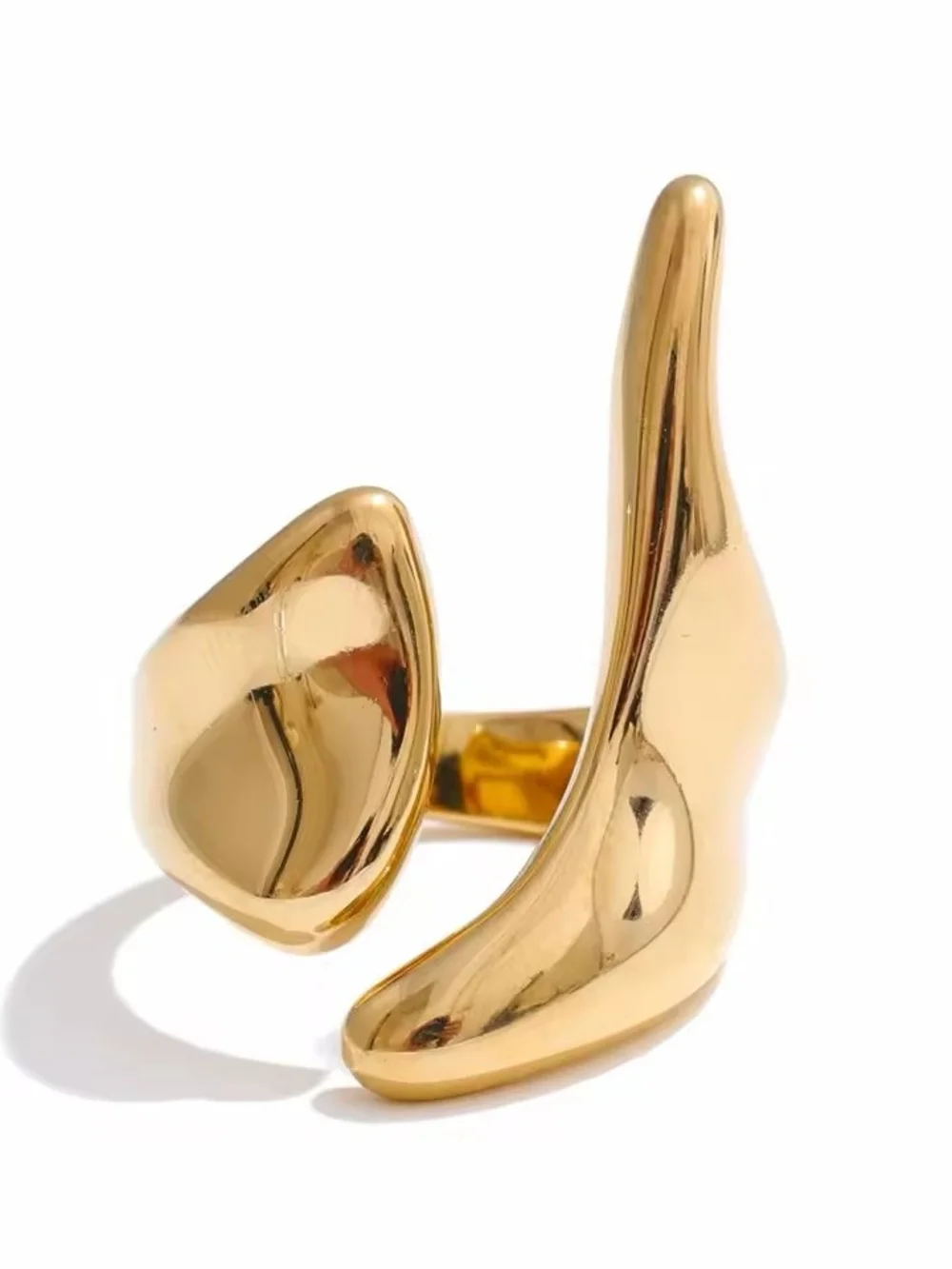 Chunky Sculptural Gold Open Ring | Organic Statement Ring - Picture 3 of 7